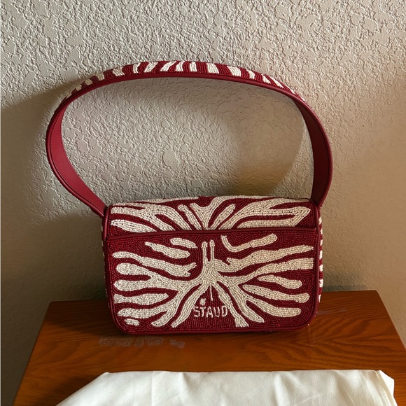 Staud Red and White Tommy Bag - Picture 3 of 7
